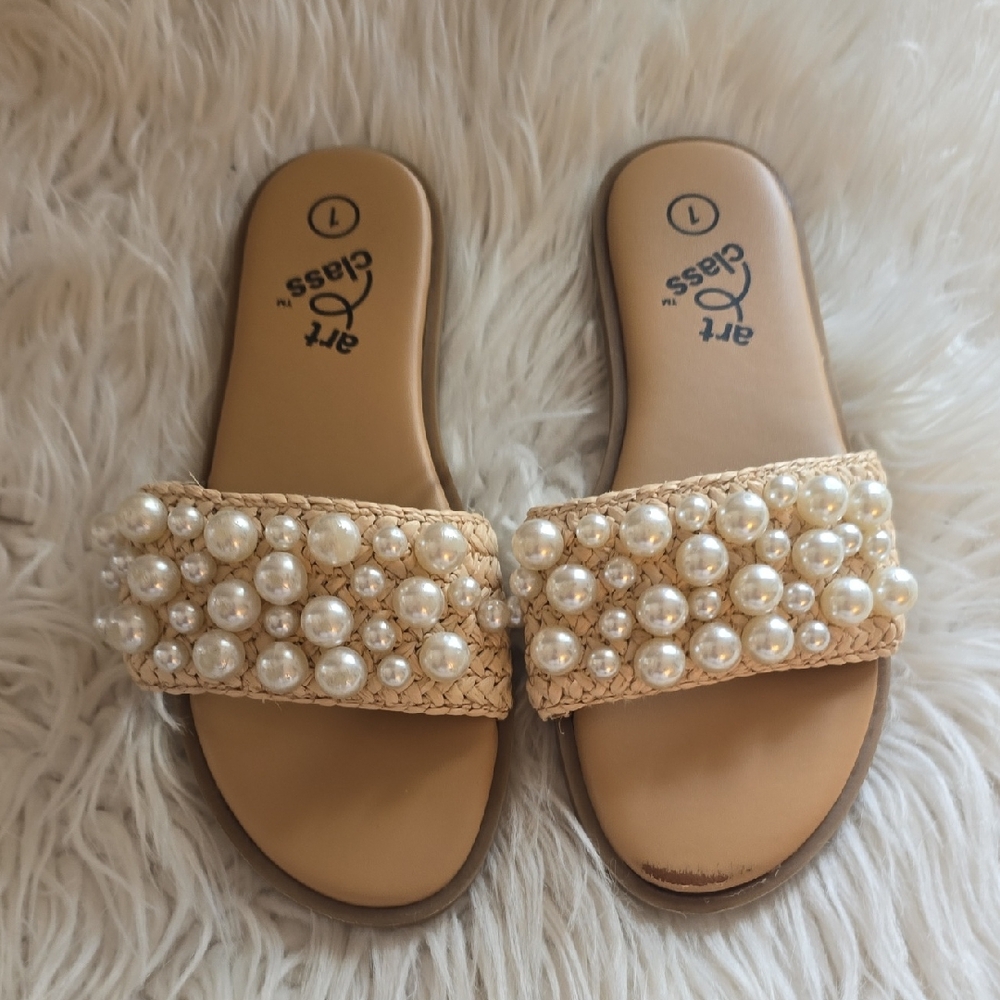 Art Class Girls Pearl Embellished Sandals